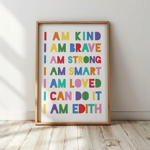 Personalised kids affirmation print: nursery decor, playroom wall art