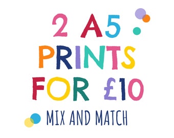 A5 Nursery Art Prints: Mix & Match Set of 2