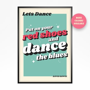 David Bowie "Let's Dance"-texttryck: Retro musikaffisch