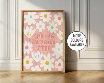 Floral Spring Print: Pastel Colors, Children's Room Decor