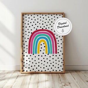 Dotty Rainbow Colourful Bedroom/Nursery print - Instant Download
