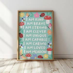 Woodland affirmation print: personalised nursery decor