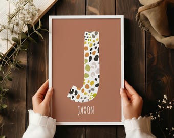 Impresión personalizada de iniciales de animales: decoración infantil personalizada