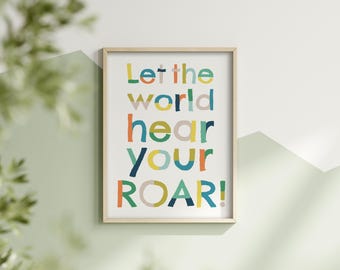 Let the world hear your roar print: colorful kids room decor