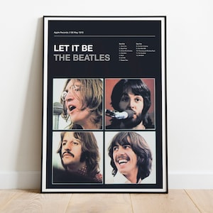 Let it Be, The Beatles, Retro Poster Print Art Work