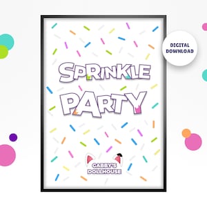 Gabby&#39;s Dollhouse Nursery Poster - &quot;Sprinkle Party&quot; (Digital Download)