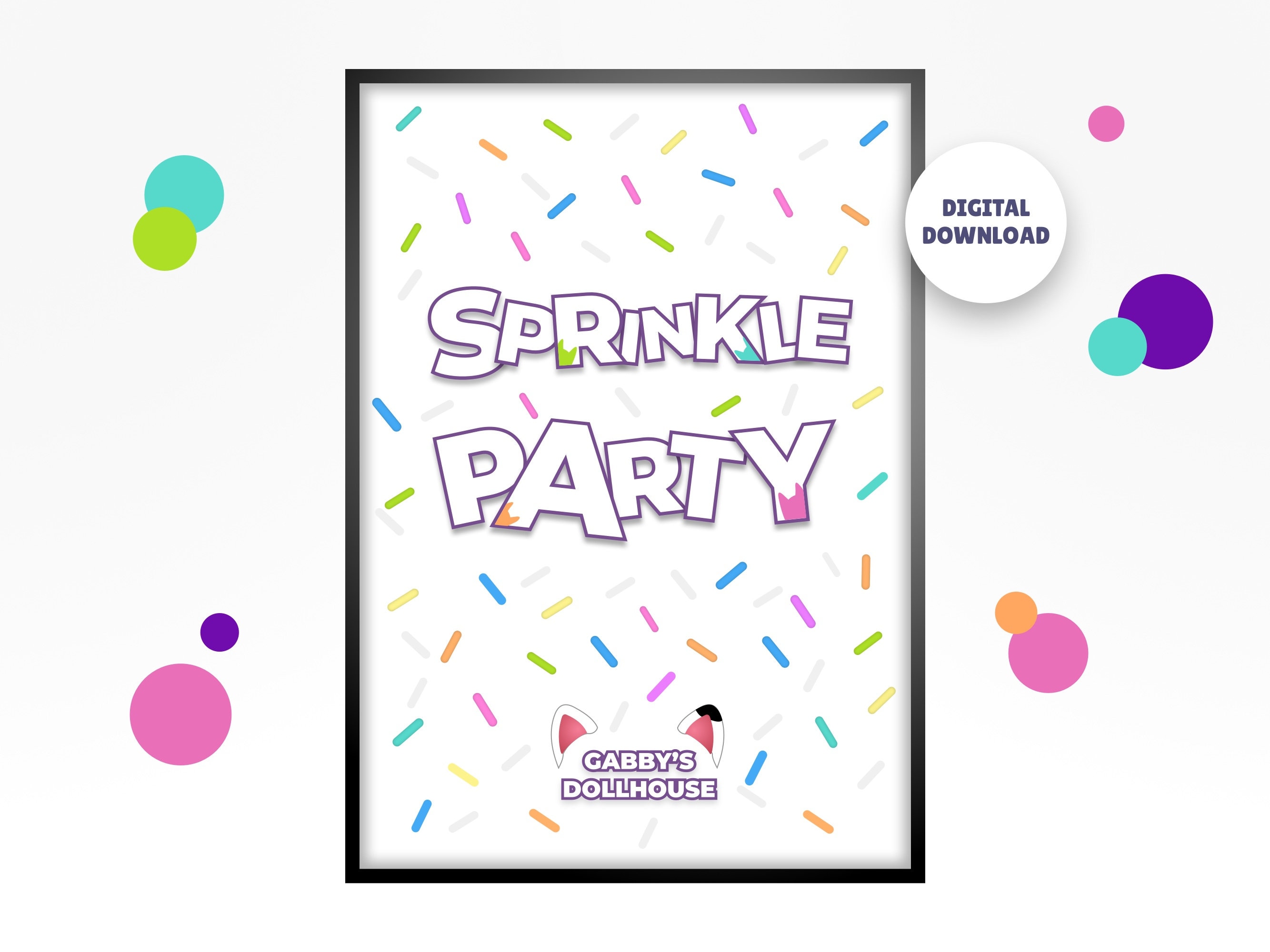Gabby's Dollhouse Sprinkle Party Bus (6068015) Gabby\u0027s Dollhouse Cakey Cat Oh Sprinkles!\" Essential T-Shirt for