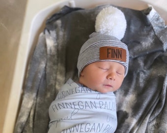 Newborn Hospital Beanie | Custom Baby Beanie | Name Baby Beanie | hospital Announcement | Newborn Coming home outfit | Baby Hat | Baby Gift