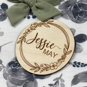 Wooden Baby Name Sign | Baby Photo Prop | Hospital Announcement | Baby Name Reveal | Laser Engraved | Wooden Baby Name Sign | Newborn