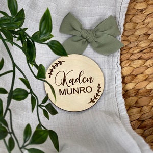 Baby Name Sign | Wooden Baby Name announcement | Baby Photo Prop | Hospital Announcement | Modern Baby Sign | Laser Engraved