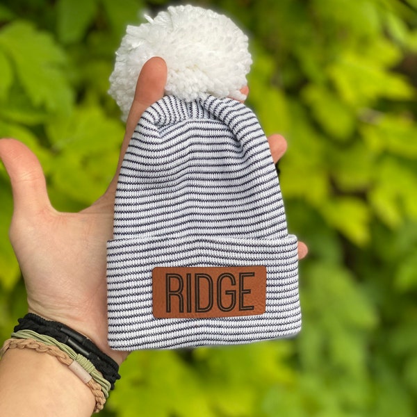 Newborn Baby Beanie | Hospital Announcement | Coming home outfit | Newborn Hat | Baby Photo Prop | Baby Girl | Baby Boy |Name Baby Beanie