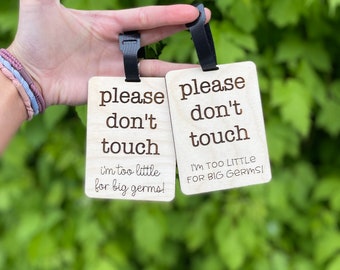 Baby Car Seat 'Please Don't Touch' Wood Sign: Germ Protection