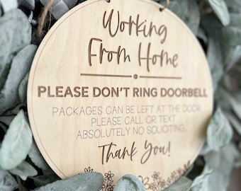 Working From Home Door Sign, Do Not Disturb Door Hanger, Zoom Meeting Sign, Office Door Sign, Remote Work Sign, Work From Home Gift