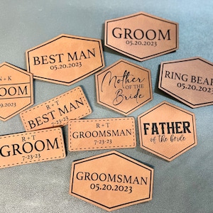Leather Patches | Do it yourself | iron on leather patch | Wedding Party Patches | Groomsmen gifts | Bridal Party | Wedding Leather patches