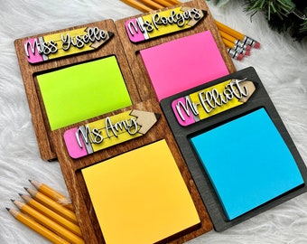 Personalized Teacher Gift | Wooden Sticky Note Holder