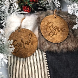 Stocking Tags | Christmas Gift Tags | Christmas Stockings | Farmhouse Christmas | Stocking name | Stocking name tags | Customized Wooden Tag