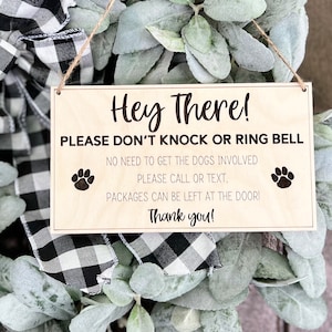 Dogs Involved sign | Baby sleeping sign | Door Hanger | Wreath Sign | Front Door Sign | Dogs will Bark | Package sign | Dog Bone Sign