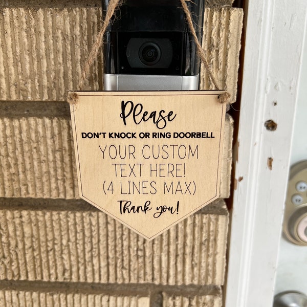Don’t ring doorbell sign | Totally Custom | Door Hanger | Wreath Sign | Shhh Baby Sleeping | Front Door Sign | Dogs will Bark