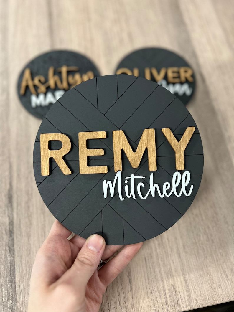 Matte Black Baby Name Sign for Hospital Announcement - Etsy