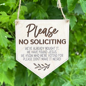 No soliciting sign | Door Hanger | Wreath Sign | Don&#39;t Ring Doorbell Sign | Don’t make it weird | Front Door Sign | no solicitation