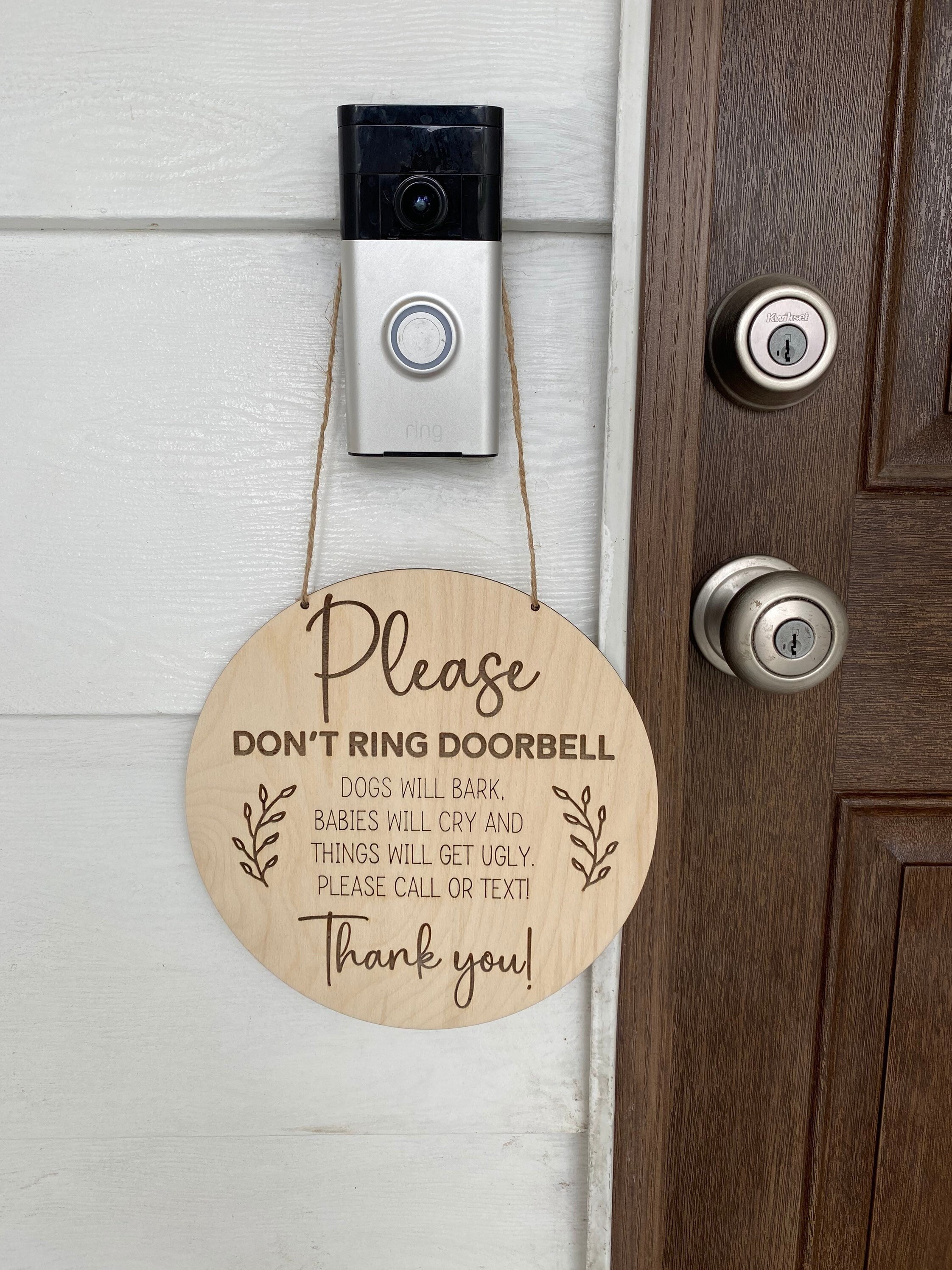 Dont Ring Doorbell Sign Baby Sleeping Sign Door Hanger Etsy