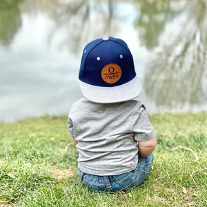 Toddler Snapback | Custom Leather Patch Hat | Baby Hat | Custom Hat | Personalized Hat | Christmas Gift | Infant hat