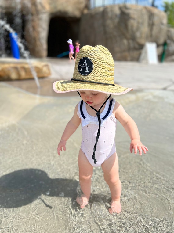 Toddler Custom Straw Hat Summer Hat Sunshade Hat Lifeguard Hat