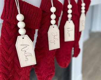 Personalized Wooden Christmas Stocking Name Tags
