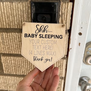 Baby sleeping sign | Door Hanger | Wreath Sign | Don&#39;t Ring Doorbell Sign | Shhh Baby Sleeping | Front Door Sign