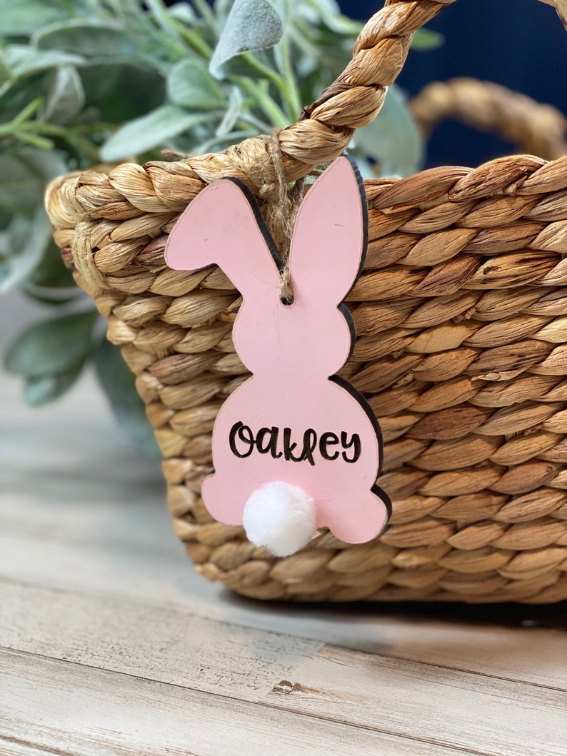 Custom Easter Basket Tag Customized Easter Tag Bunny Etsy