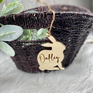 Custom Easter Basket tag | Personalized Easter Tag |  Easter gift tag | Custom Wood Name | Personalized Easter Basket | Bunny Tag