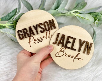 Baby Name Sign | Newborn Photo Prop | Hospital Announcement | Mini name sign | 3D Sign | Wooden Birth Announcement | Newborn Baby