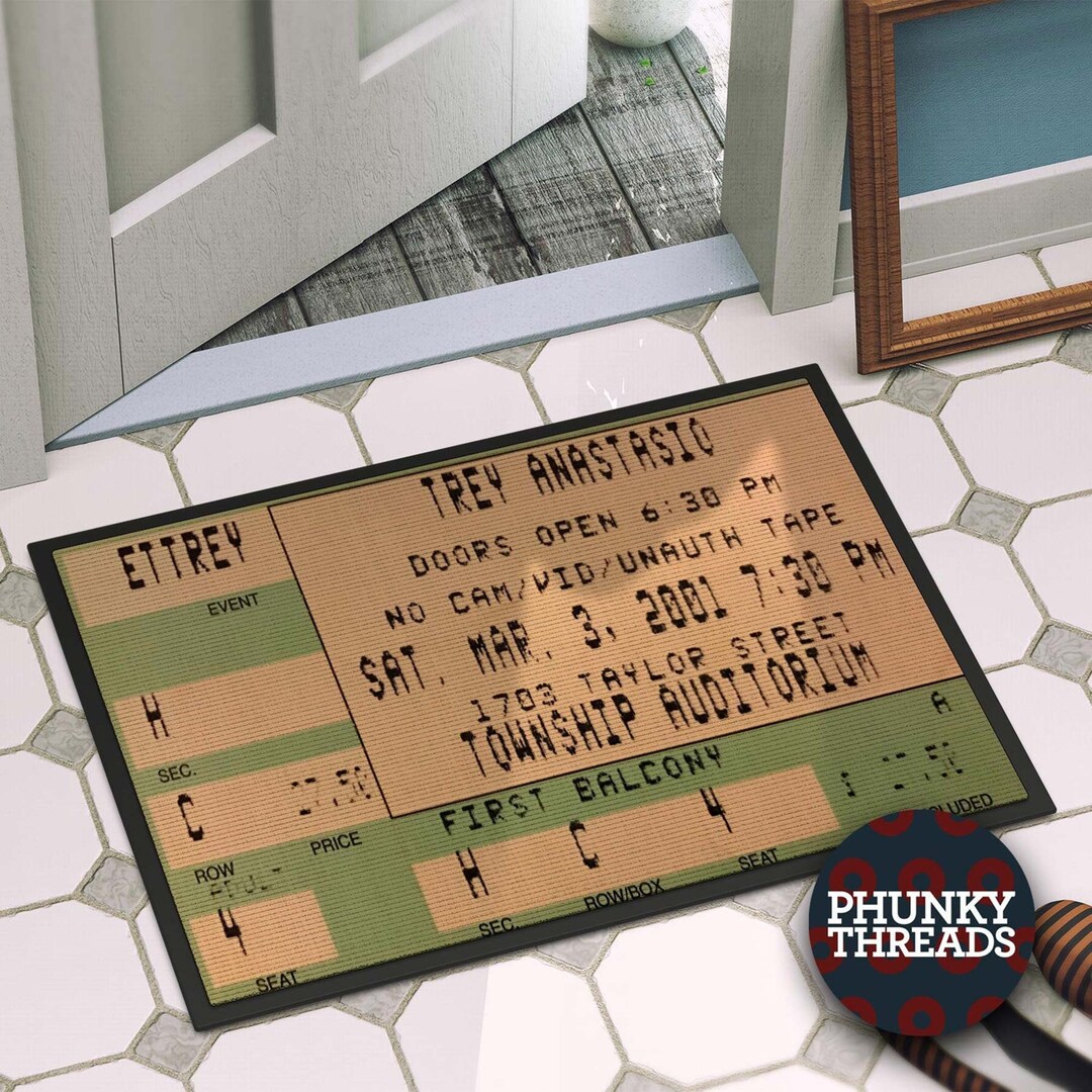 Ticket Stub Doormat Door Mat Custom Photo Concert Ticket Stub Gift for