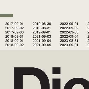 May include: A black and white image of a soccer ball inside a circle. The text "Dick's" is in large, bold, black letters below the soccer ball. A list of dates from 2011 to 2024 is above the soccer ball.