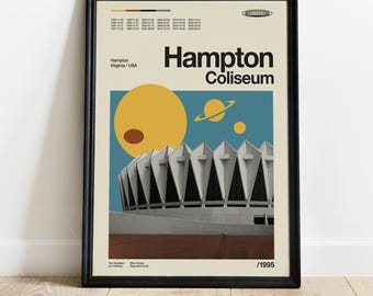 Phish Hampton Coliseum Print, Virginia Concert Poster, Retro Arena Wall Art (18" x 24")