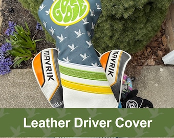 Goose Leather Golf Driver Head Cover – Custom Design for a Fan Gift