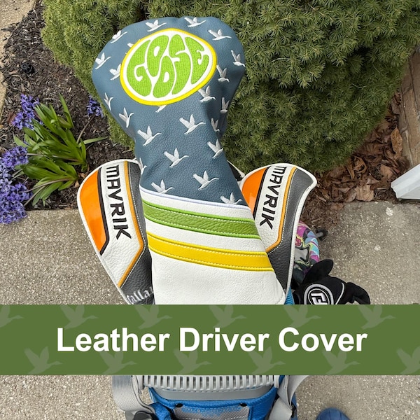 Goose Leather Golf Driver Head Cover – Custom Design for a Fan Gift