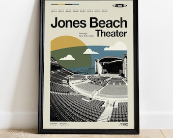 Phish Jones Beach Poster – Mid-Century Modern Art Print (18" x 24")