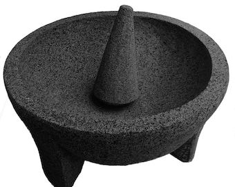 Giant Molcajete 40 cm | 16" Volcanic Stone Mortar | Catering, Party & Restaurant | Handmade Lava Stone Molcajete | Mexican Cuisine
