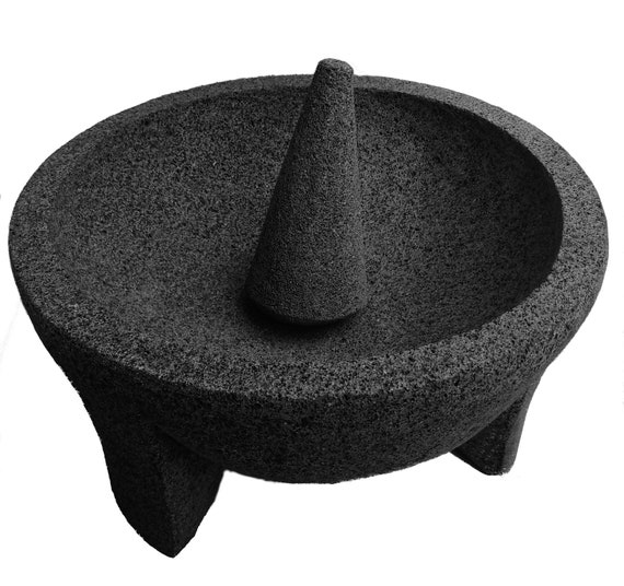 16 inch Molcajete mortero mexicano de piedra volcánica hecho a mano.  Molcajete grande 40 cm de diámetro. -  México