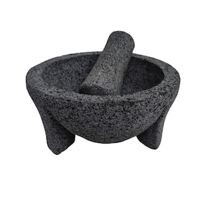 8" Mexican Volcanic Stone Molcajete – Handmade Mortar from Michoacán – Authentic & Unique