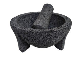 Elegante Molcajete De Piedra Volcánica 10 Inches Mexicano, Mexican Mortar  and Pestle Molcajeter 10 Inches 25 Cm -  Singapore