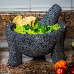 8&quot; Mexican Volcanic Stone Molcajete – Handmade Mortar from Michoacán – Authentic & Unique