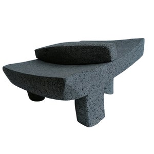 15 inch Mexicaanse vulkanische stenen handgemaakte metate. Metate 40 cm lang. Zware Metate.