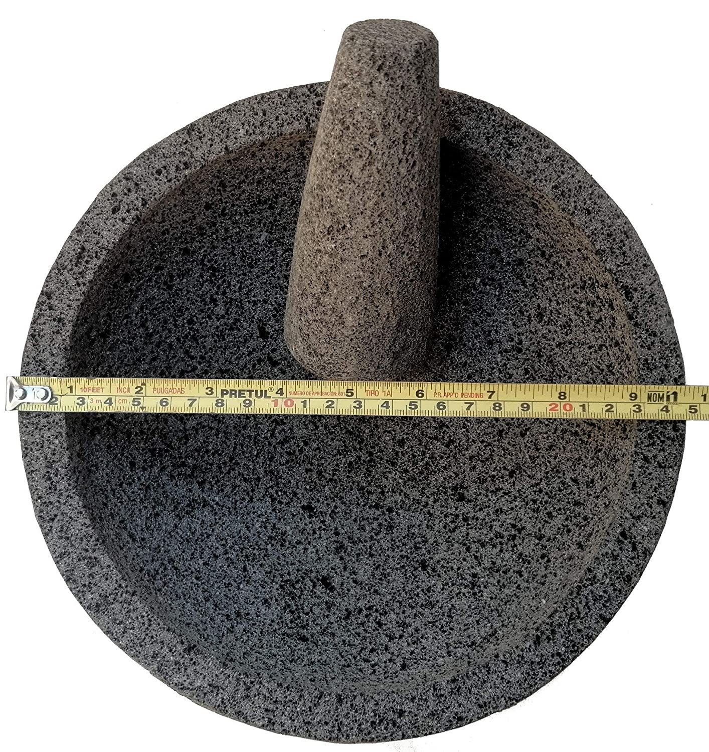 16 Inch Molcajete Handmade Volcanic Stone Mexican Mortar. Large Grinder 40  Cm in Diameter. 