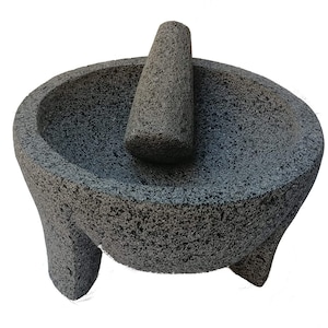 10-9.5 inch Molcajete Mexican volcanic stone handmade mortar 10-9.5 inches in diameter Large Molcajete 24-25cm in diameter.