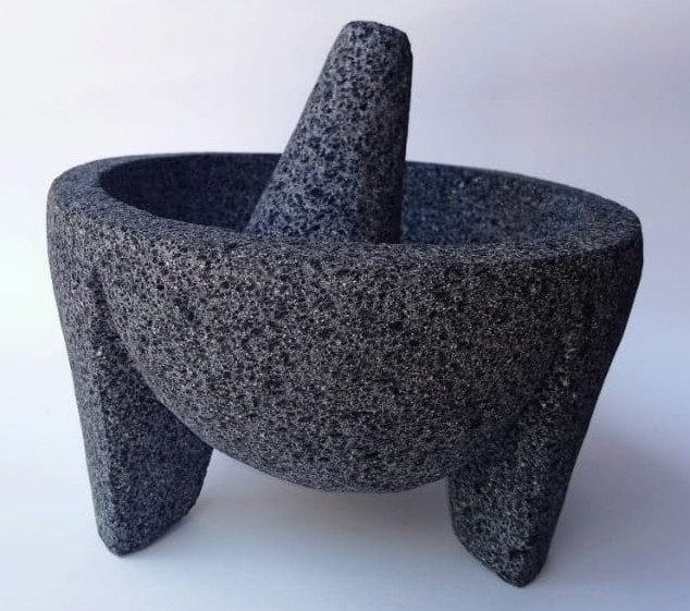 10 inch molcajete 25cm diameter handmade mexican mortar volcanic stone