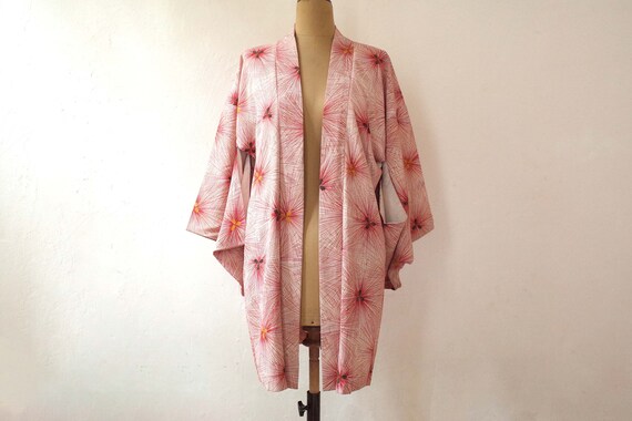 Veste Kimono en soie japonaise, Veste Kimono pièce unique cousue main, Veste Kimono femme, Antiquité japonaise, veste Haori vintage