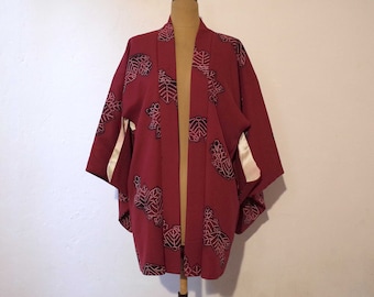Veste Kimono en soie japonaise, Veste Kimono pièce unique cousue main, Veste Kimono femme, Antiquité japonaise, veste Haori vintage