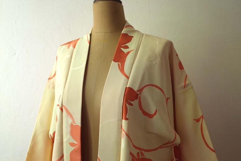 One Piece Kimono Jacket Japanese Silk Kimono Handsewn Etsy